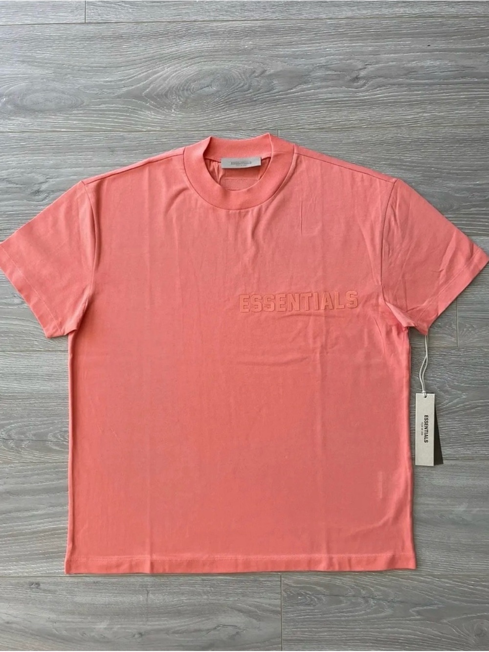 Essentials Coral Crewneck Logo Tee